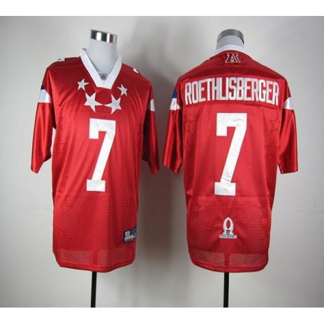 NFL Jersey Steelers #7 Ben Roethlisberger Red 2012 Pro Bowl Stitched