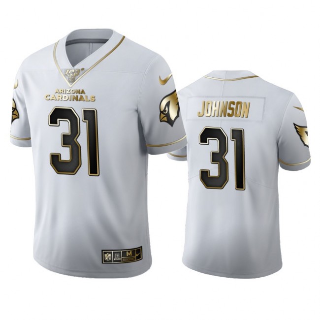 Arizona Cardinals #31 David Johnson Men's Nike White Golden Edition Vapor Limited NFL 100 Jersey