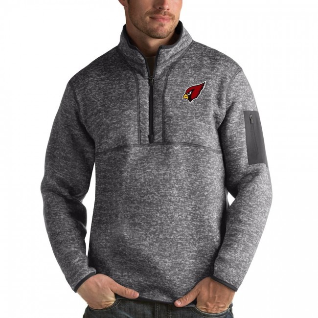 Arizona Cardinals Antigua Fortune Quarter-Zip Pullover Jacket Charcoal