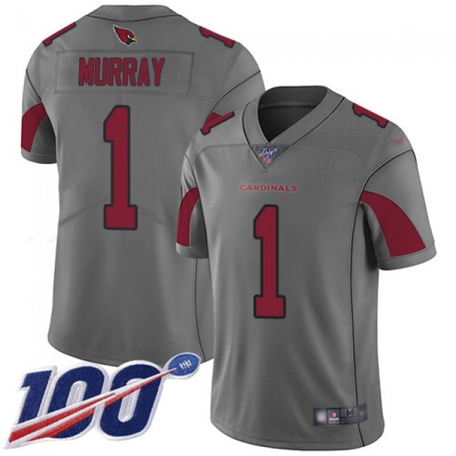 Nike Cardinals #1 Kyler Murray Silver Men's Stitched NFL Limited Inverted Legend 100th Season Jersey