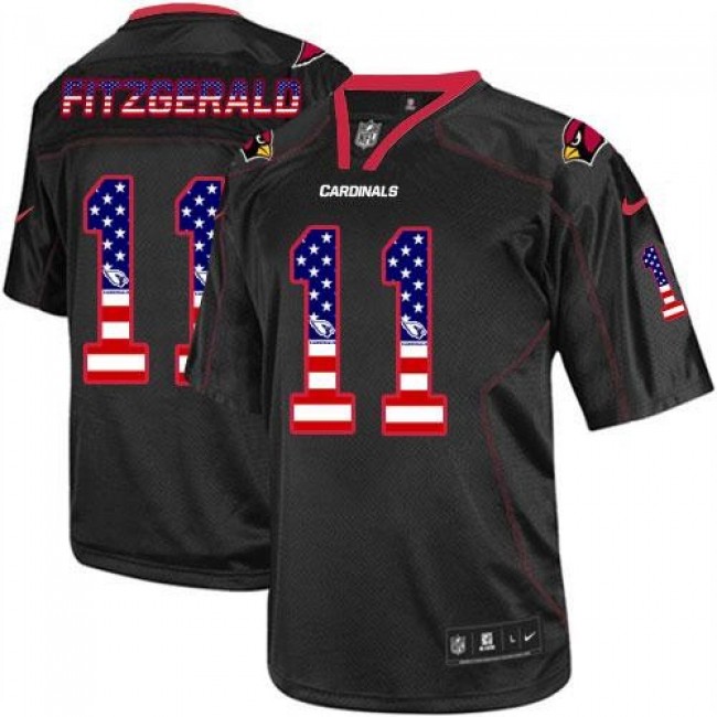 Nike Cardinals #11 Larry Fitzgerald Black Men's Stitched NFL Elite USA Flag Fashion Jersey