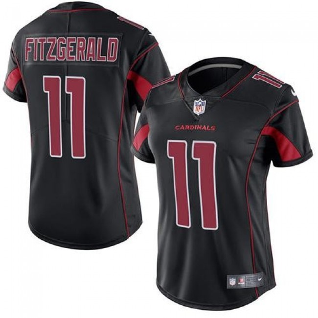 Women's Cardinals #11 Larry Fitzgerald Black Stitched NFL Limited Rush Jersey