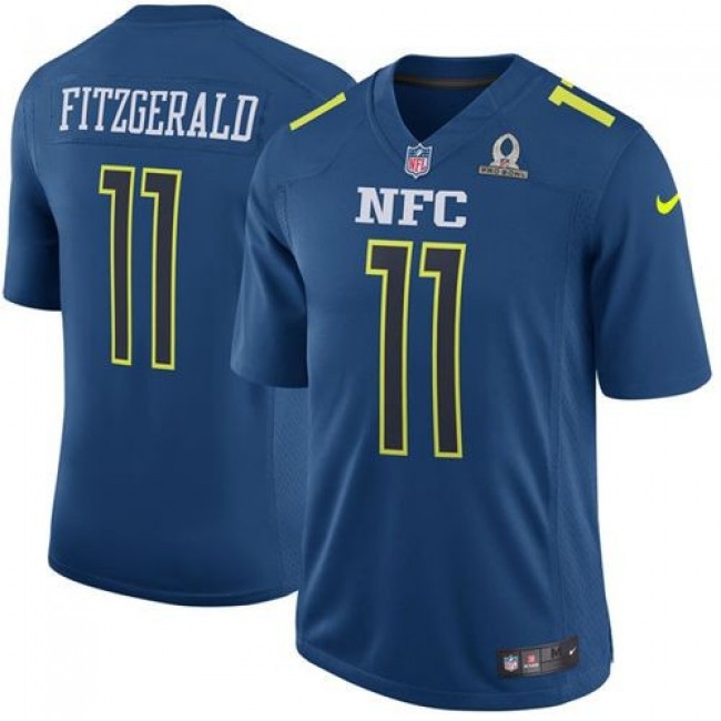 Nike Cardinals #11 Larry Fitzgerald Navy Men's Stitched NFL Game NFC 2017 Pro Bowl Jersey