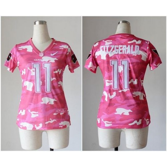 Women's Cardinals #11 Larry Fitzgerald Pink Stitched NFL Elite Camo Jersey