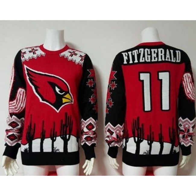 Nike Cardinals #11 Larry Fitzgerald Red/Black Men's Ugly Sweater