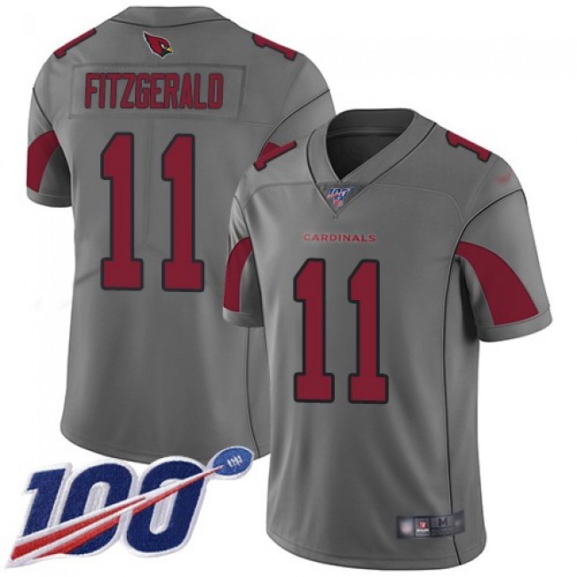 Nike Cardinals #11 Larry Fitzgerald Silver Men's Stitched NFL Limited Inverted Legend 100th Season Jersey