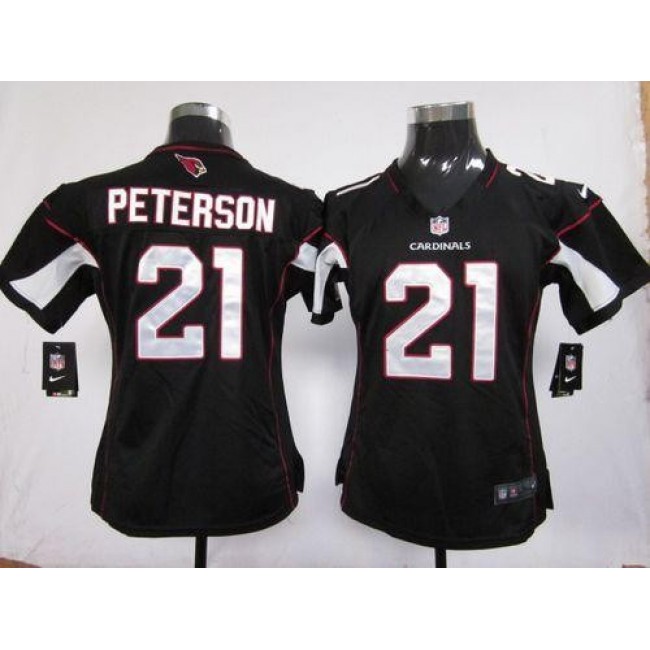Women's Cardinals #21 Patrick Peterson Black Alternate Stitched NFL Elite Jersey