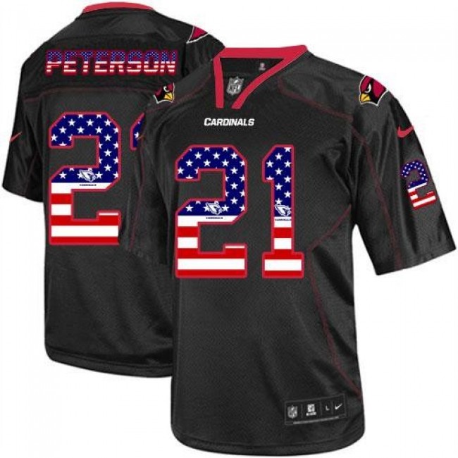 Nike Cardinals #21 Patrick Peterson Black Men's Stitched NFL Elite USA Flag Fashion Jersey