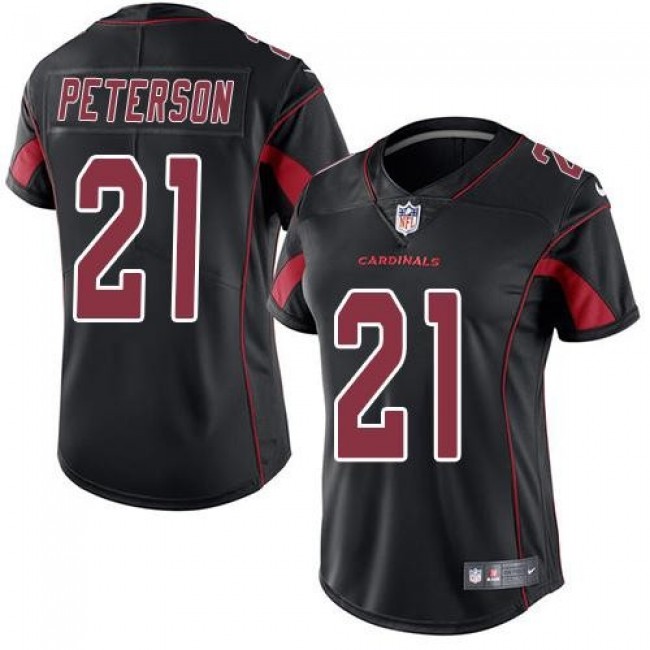 Women's Cardinals #21 Patrick Peterson Black Stitched NFL Limited Rush Jersey