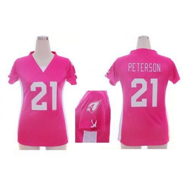 Women's Cardinals #21 Patrick Peterson Pink Draft Him Name Number Top Stitched NFL Elite Jersey