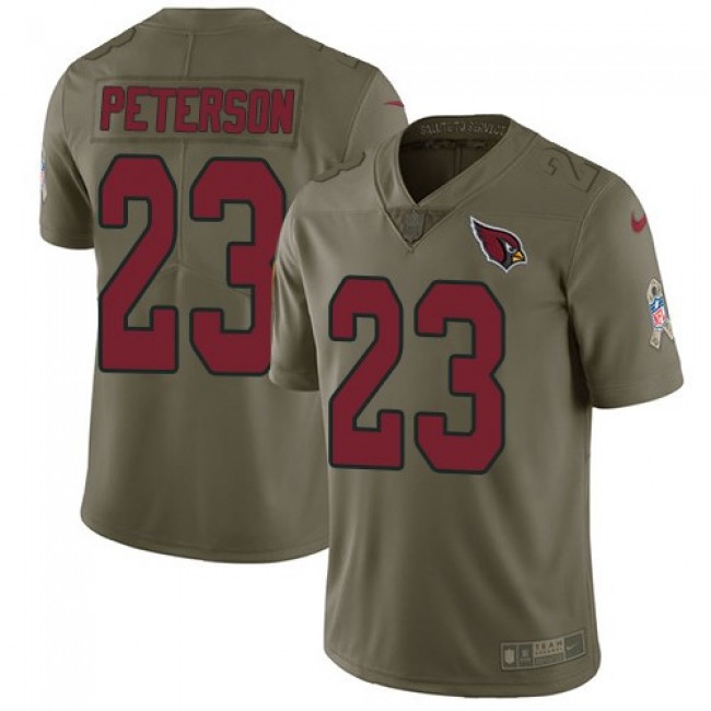 Arizona Cardinals #23 Adrian Peterson Olive Youth Stitched NFL Limited 2017 Salute to Service Jersey