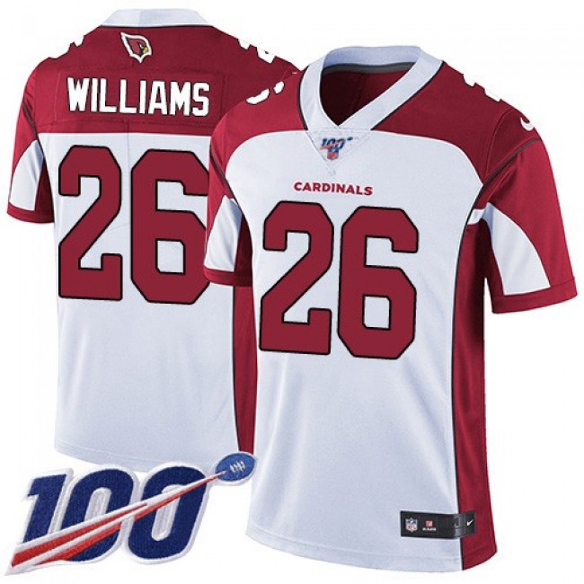 Nike Cardinals #26 Brandon Williams White Men's Stitched NFL 100th Season Vapor Limited Jersey