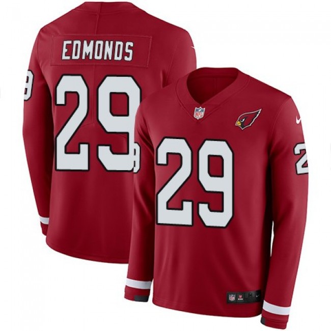 Nike Cardinals #29 Chase Edmonds Red Team Color Men's Stitched NFL Limited Therma Long Sleeve Jersey