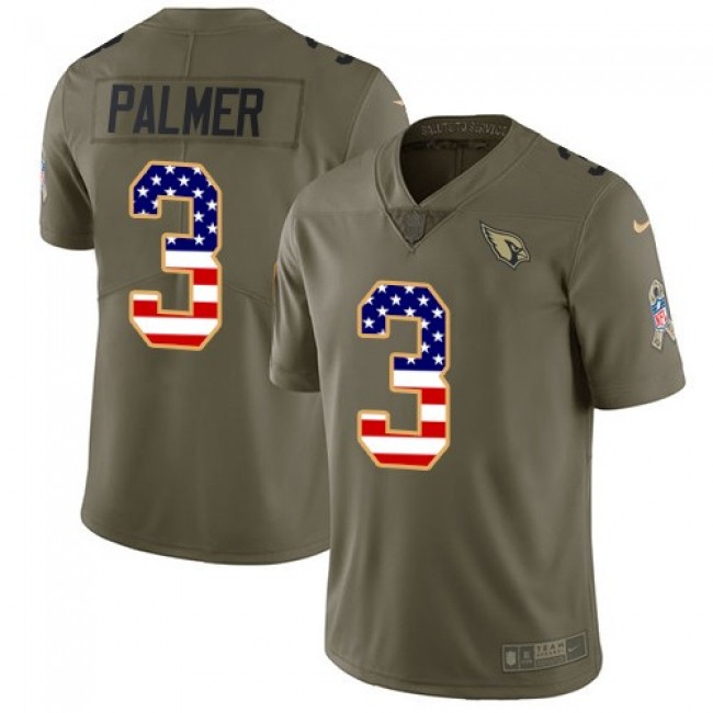 Arizona Cardinals #3 Carson Palmer Olive-USA Flag Youth Stitched NFL Limited 2017 Salute to Service Jersey