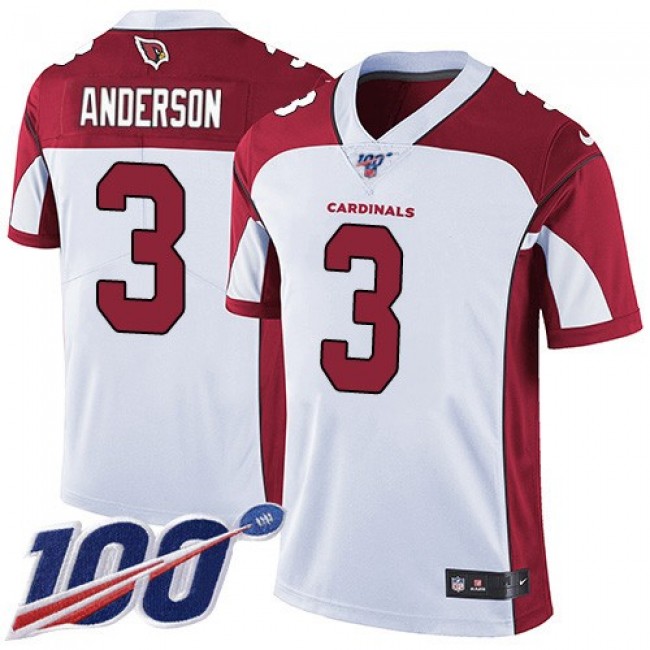 Nike Cardinals #3 Drew Anderson White Men's Stitched NFL 100th Season Vapor Limited Jersey