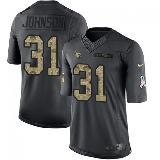 Arizona Cardinals #31 David Johnson Black Youth Stitched NFL Limited 2016 Salute to Service Jersey