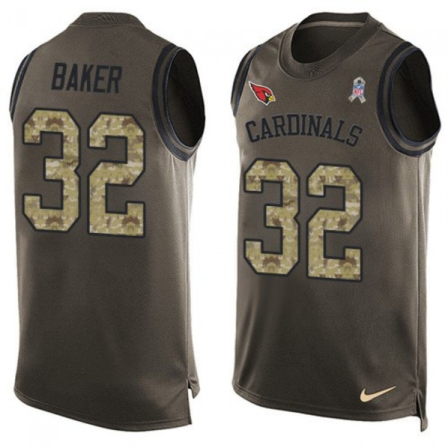 Nike Cardinals #32 Budda Baker Green Men's Stitched NFL Limited Salute To Service Tank Top Jersey