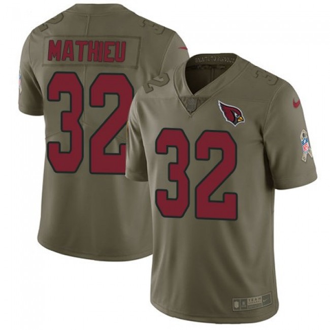 Arizona Cardinals #32 Tyrann Mathieu Olive Youth Stitched NFL Limited 2017 Salute to Service Jersey