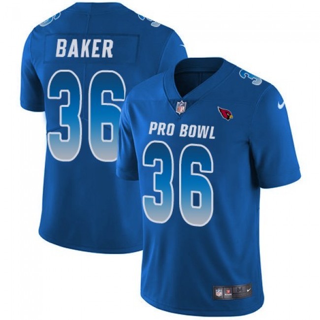 Women's Cardinals #36 Budda Baker Royal Stitched NFL Limited NFC 2018 Pro Bowl Jersey