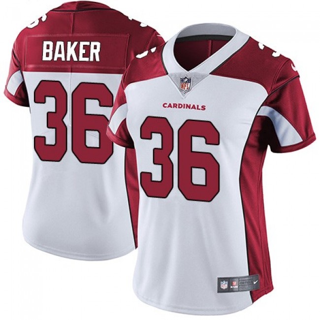 Women's Cardinals #36 Budda Baker White Stitched NFL Vapor Untouchable Limited Jersey