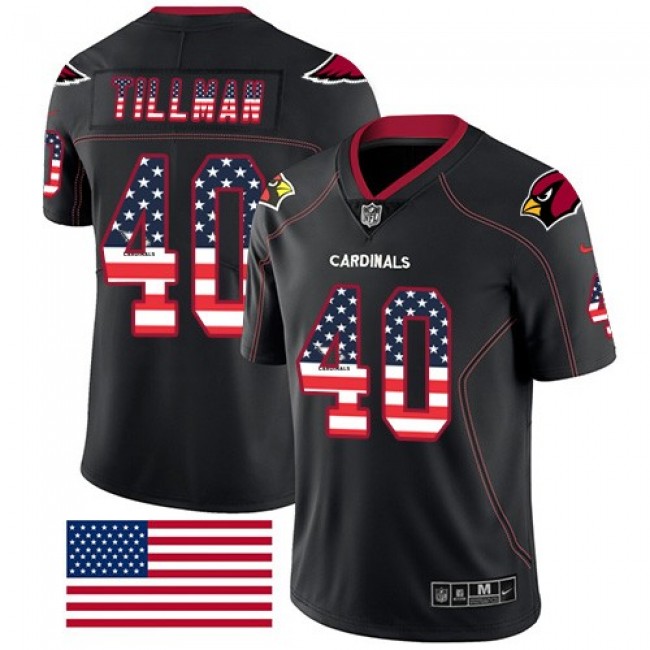 Nike Cardinals #40 Pat Tillman Black Men's Stitched NFL Limited Rush USA Flag Jersey
