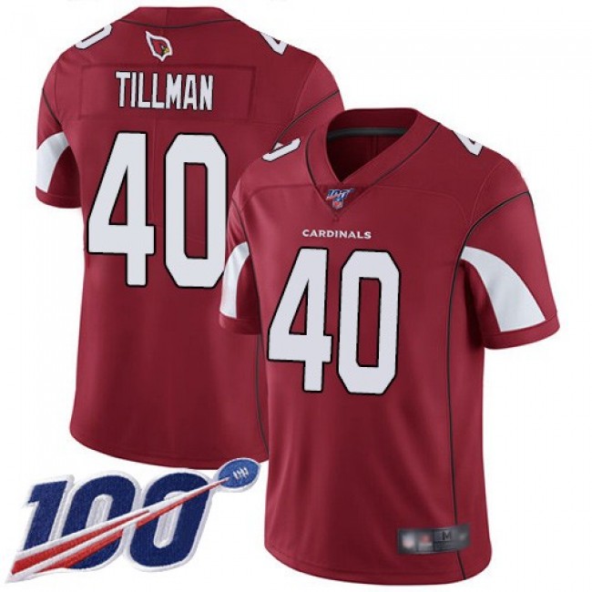 Nike Cardinals #40 Pat Tillman Red Team Color Men's Stitched NFL 100th Season Vapor Limited Jersey