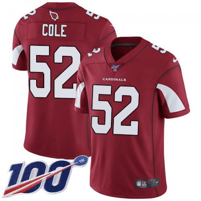 Nike Cardinals #52 Mason Cole Red Team Color Men's Stitched NFL 100th Season Vapor Limited Jersey