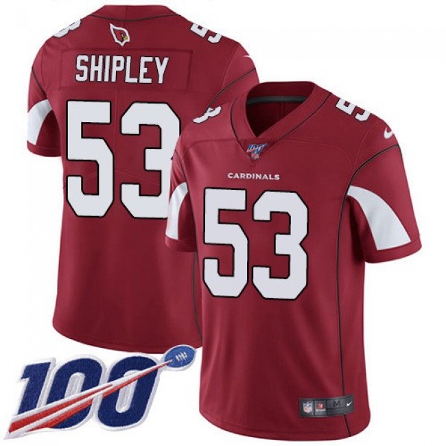 Nike Cardinals #53 A.Q. Shipley Red Team Color Men's Stitched NFL 100th Season Vapor Limited Jersey