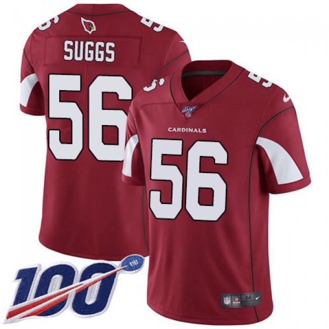 Nike Cardinals #56 Terrell Suggs Red Team Color Men's Stitched NFL 100th Season Vapor Limited Jersey