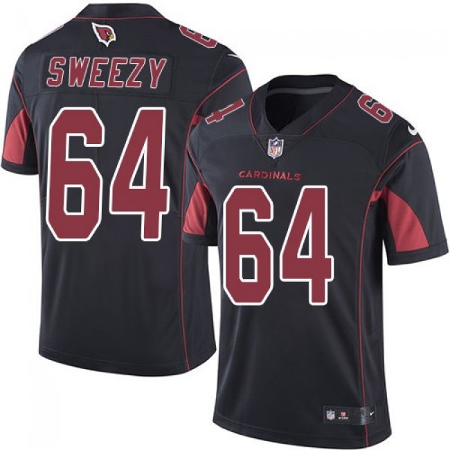 Nike Cardinals #64 J.R. Sweezy Black Men's Stitched NFL Limited Rush Jersey