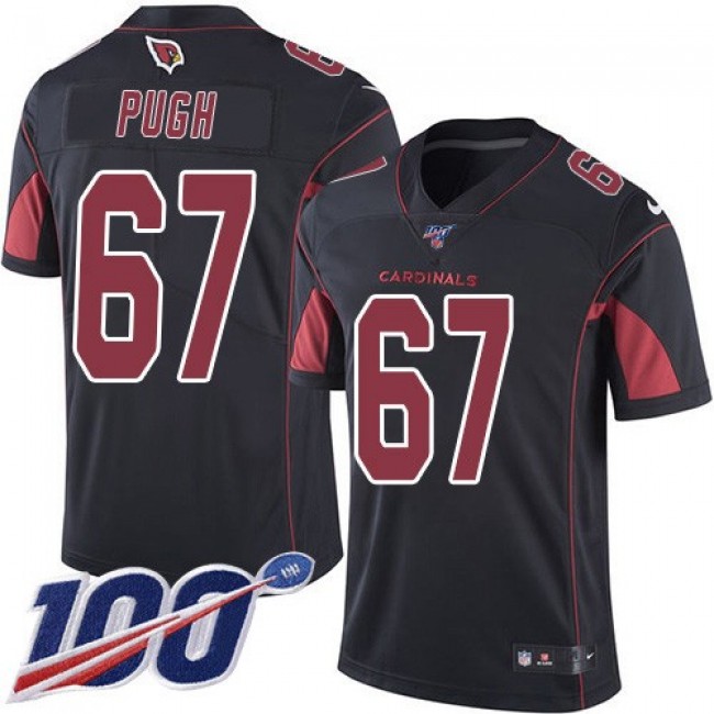 Nike Cardinals #67 Justin Pugh Black Men's Stitched NFL Limited Rush 100th Season Jersey