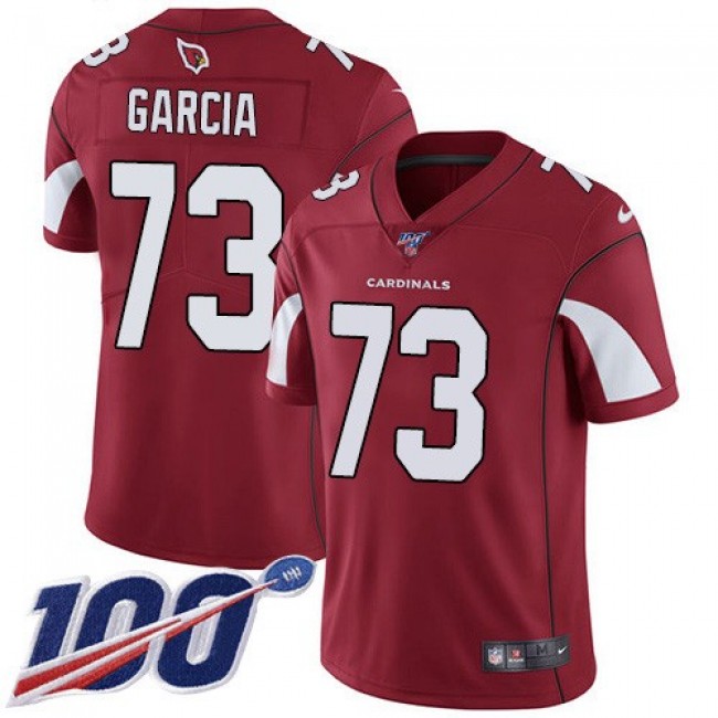 Nike Cardinals #73 Max Garcia Red Team Color Men's Stitched NFL 100th Season Vapor Limited Jersey
