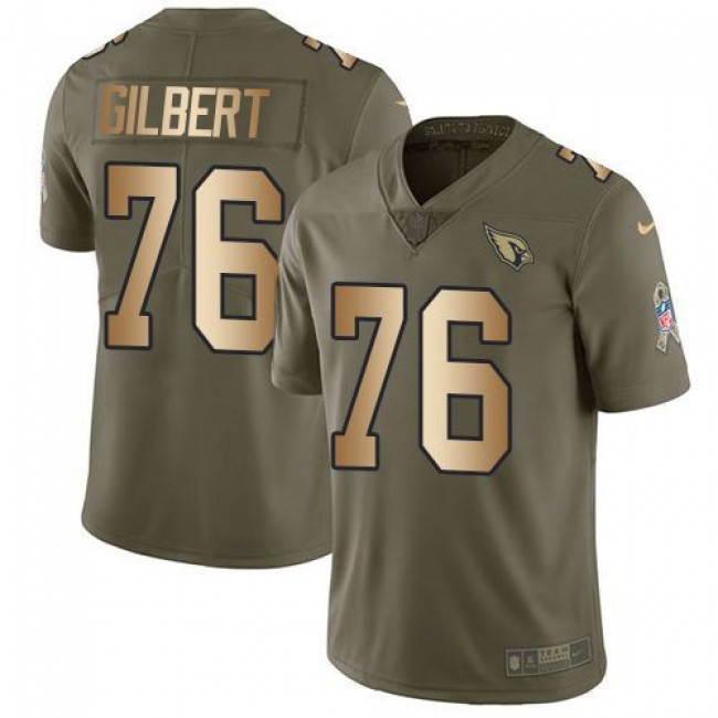 Nike Cardinals #76 Marcus Gilbert Olive/Gold Men's Stitched NFL Limited 2017 Salute to Service Jersey
