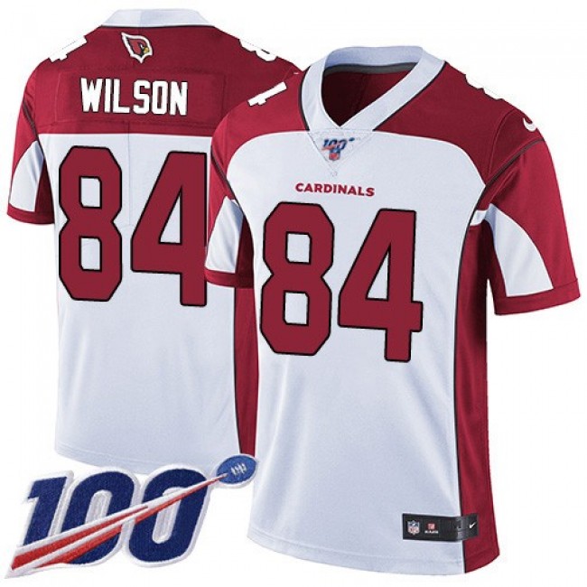 Nike Cardinals #84 Caleb Wilson White Men's Stitched NFL 100th Season Vapor Limited Jersey