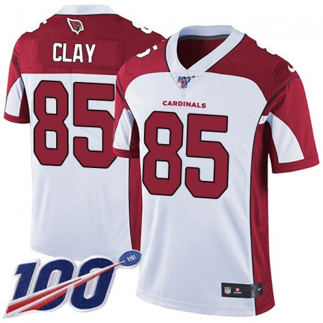 Nike Cardinals #85 Charles Clay White Men's Stitched NFL 100th Season Vapor Limited Jersey