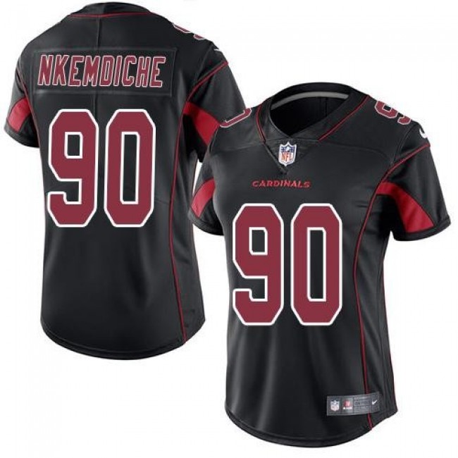 Women's Cardinals #90 Robert Nkemdiche Black Stitched NFL Limited Rush Jersey