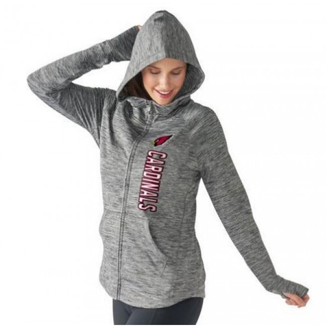 Women's NFL Arizona Cardinals G-III 4Her by Carl Banks Recovery Full-Zip Hoodie Heathered Gray Jersey