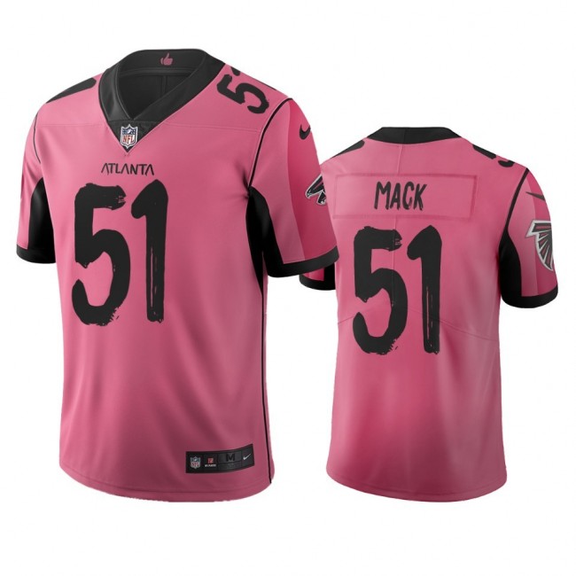 Nike Atlanta Falcons No51 Alex Mack Pink Women's Stitched NFL Limited Rush Fashion Jersey