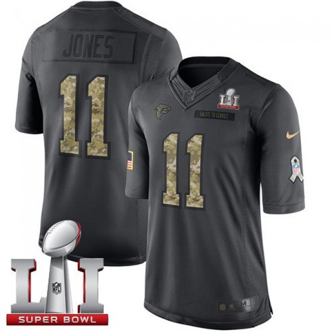 Atlanta Falcons #11 Julio Jones Black Super Bowl LI 51 Youth Stitched NFL Limited 2016 Salute to Service Jersey