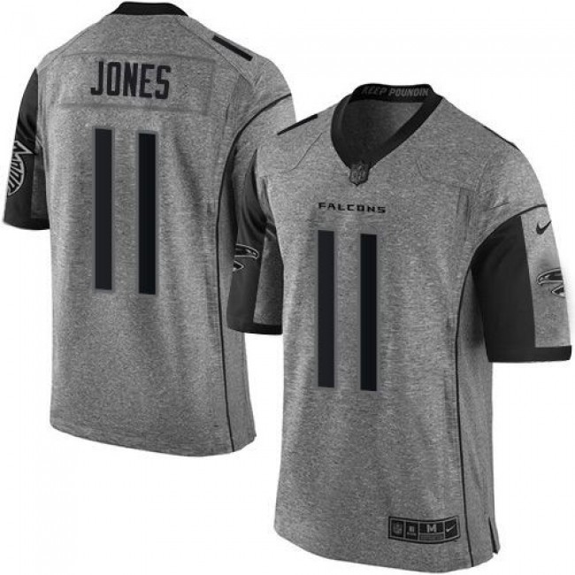 Nike Falcons #11 Julio Jones Gray Men's Stitched NFL Limited Gridiron Gray Jersey