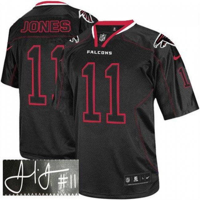 Nike Falcons #11 Julio Jones Lights Out Black Men's Stitched NFL Elite Autographed Jersey