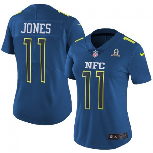 Women's Falcons #11 Julio Jones Navy Stitched NFL Limited NFC 2017 Pro Bowl Jersey