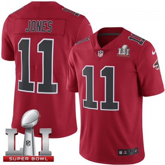 Atlanta Falcons #11 Julio Jones Red Super Bowl LI 51 Youth Stitched NFL Limited Rush Jersey