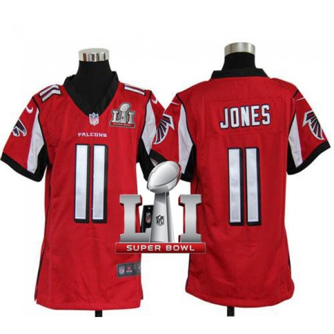 Atlanta Falcons #11 Julio Jones Red Team Color Super Bowl LI 51 Youth Stitched NFL Elite Jersey