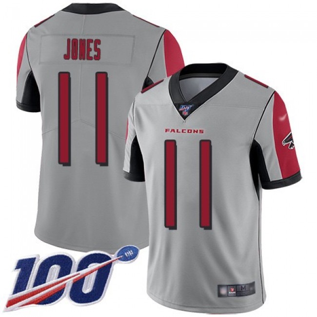 Nike Falcons #11 Julio Jones Silver Men's Stitched NFL Limited Inverted Legend 100th Season Jersey