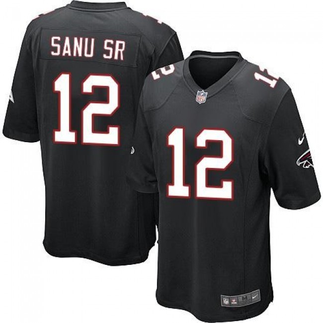 Atlanta Falcons #12 Mohamed Sanu Sr Black Alternate Youth Stitched NFL Elite Jersey