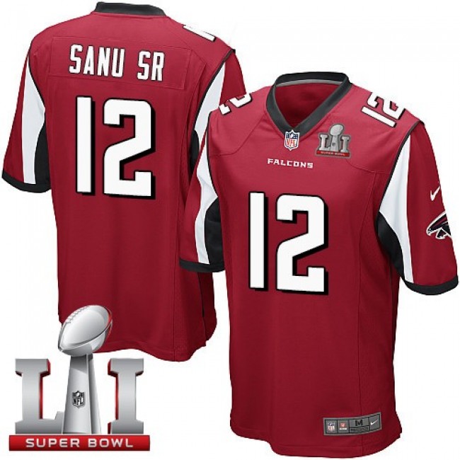 Atlanta Falcons #12 Mohamed Sanu Sr Red Team Color Super Bowl LI 51 Youth Stitched NFL Elite Jersey