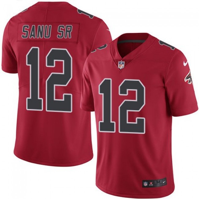 Atlanta Falcons #12 Mohamed Sanu Sr Red Youth Stitched NFL Limited Rush Jersey