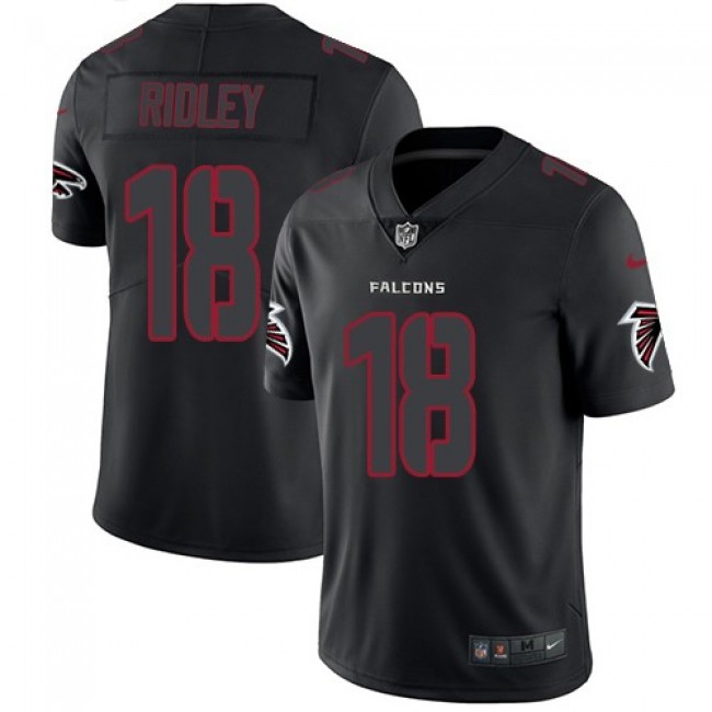 Nike Falcons #18 Calvin Ridley Black Men's Stitched NFL Limited Rush Impact Jersey