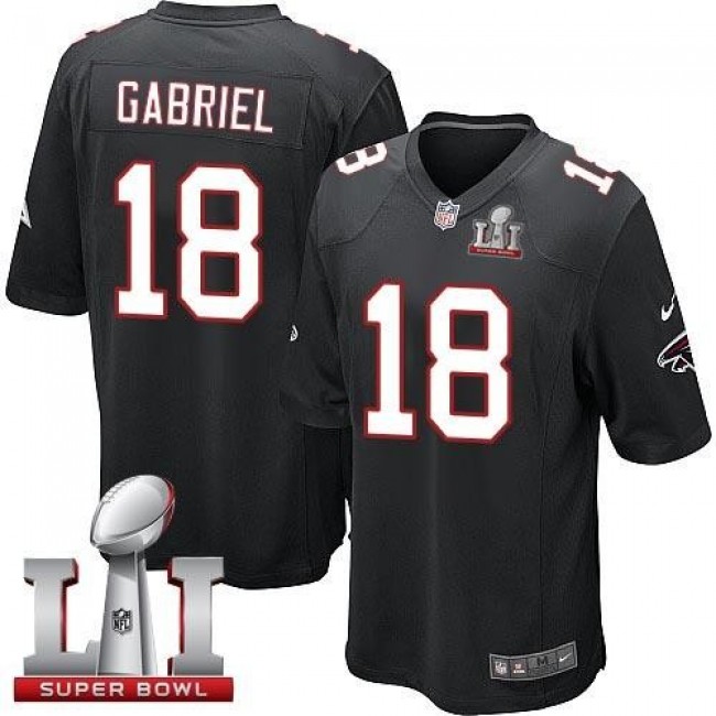 Atlanta Falcons #18 Taylor Gabriel Black Alternate Super Bowl LI 51 Youth Stitched NFL Elite Jersey